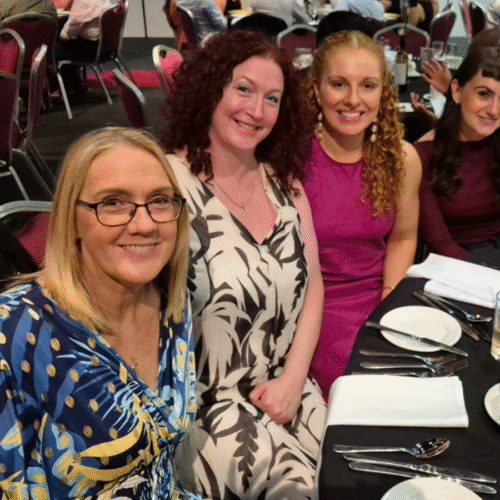 PMG Team at Dinner - WP Feature Pic Karen, Jo, Kate and Ciara at the PMG Conference dinner